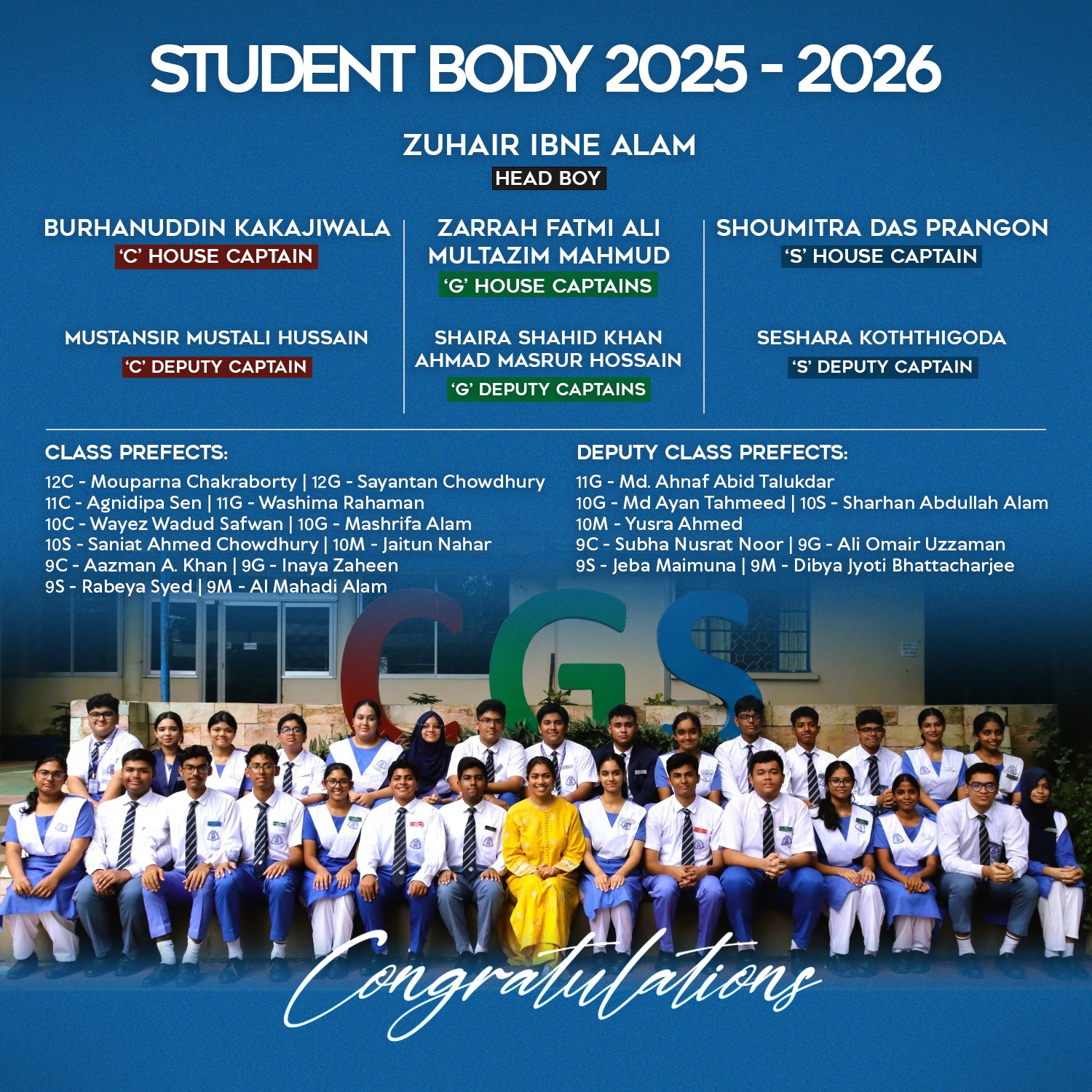 CGS Upper Student Body 2025–26